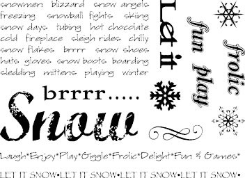 Technique Tuesday - Word Stamp Set - Let It Snow  (sold individually)